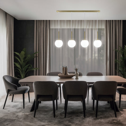 Medidas regleta 4 luces Portile 11736 AJP/Alemar - Latón y Opal - LuzGuru