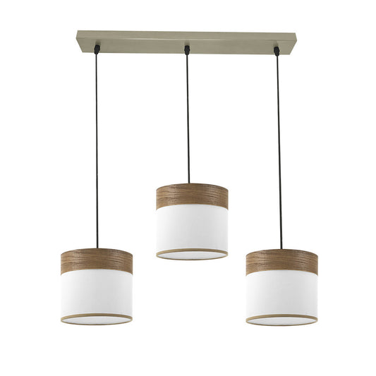 Regleta Cloe fabricada en metal color cuero y textil blanco