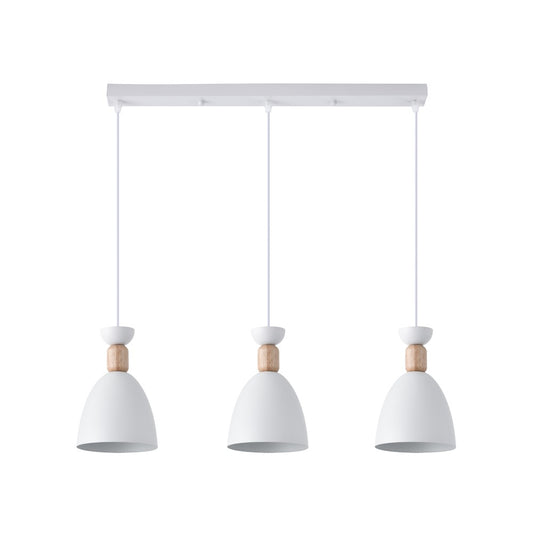 Regleta Cloe fabricada en madera y metal, color blanco para iluminación interior