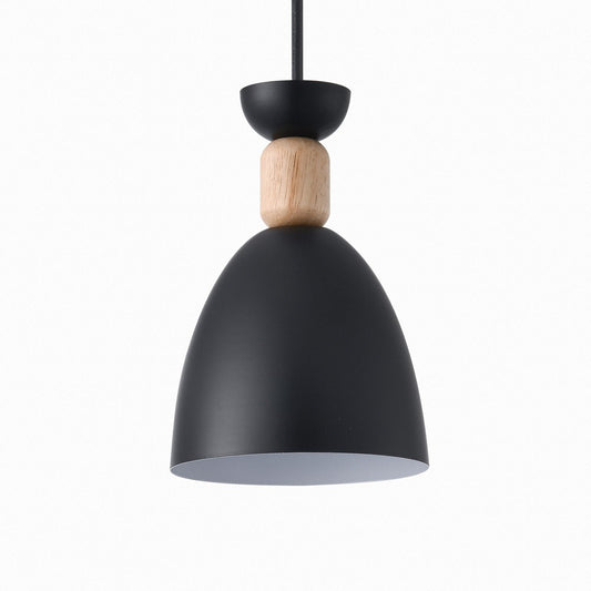 Regleta de Techo Colgante Cloe 3 Luces E27 Negro y Madera CristalRecord - imagen 2 | CristalRecord
