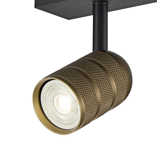 Regleta Mycro fabricada en aluminio color negro y oro