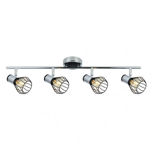 Regleta de Techo Mateo 4 Focos Orientables E14 Cromo y Negro Fabrilamp - imagen 2 | Fabrilamp / Abrila