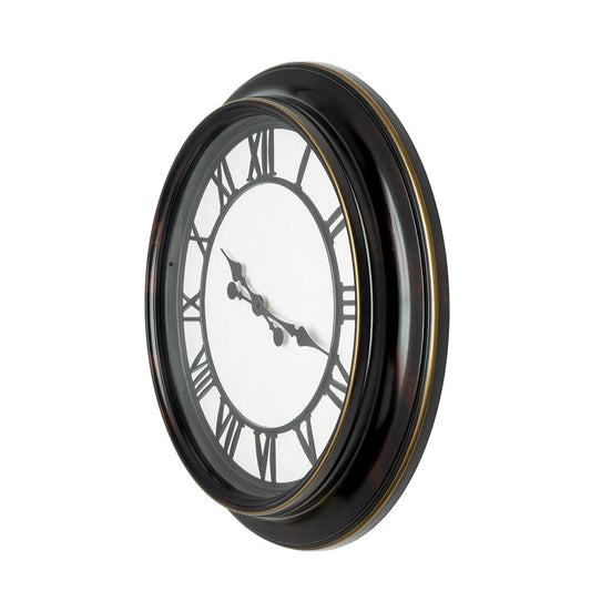 Reloj de pared Almita fabricado en cristal, color negro