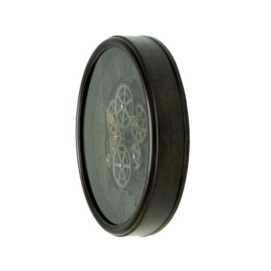 Reloj de Pared Ardales 40 cm Engranajes Marrón Cuero Fabrilamp - imagen 2 | Fabrilamp / Abrila