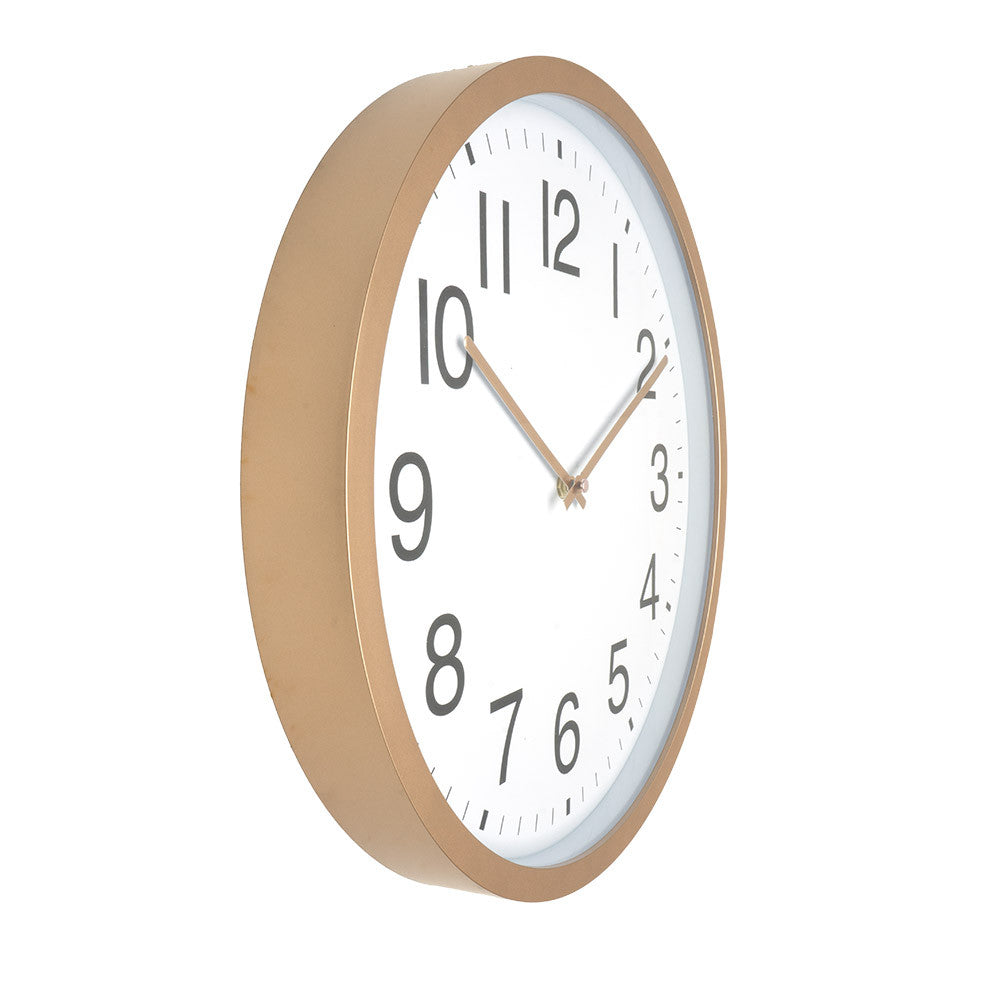 Reloj decorativo Castor fabricado en Policarbonato color Cobre/blanco, ideal para tu hogar