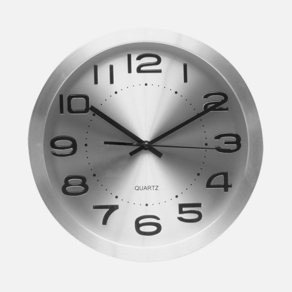 Reloj de Pared Cronus 30 cm Aluminio Plata Movimiento Continuo Fabrilamp - imagen 4 | Fabrilamp / Abrila
