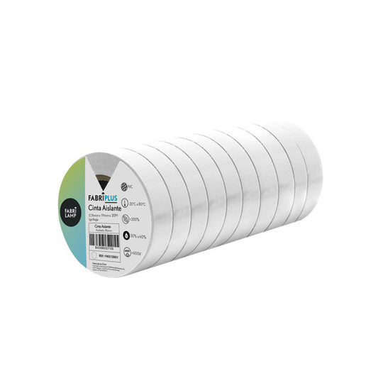 Cinta Aislante de PVC Blanca 19 mm x 20 m Fabrilamp - imagen 2 | Fabrilamp / Abrila