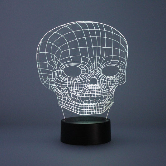Lámpara de Sobremesa 3D Calavera LED RGB 7 Colores Metacrilato CristalRecord - imagen 2 | CristalRecord