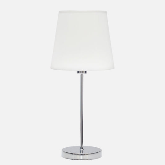 Lámpara de Sobremesa Maldivas 46 cm Cromo y Blanco Fabrilamp - imagen 2 | Fabrilamp / Abrila
