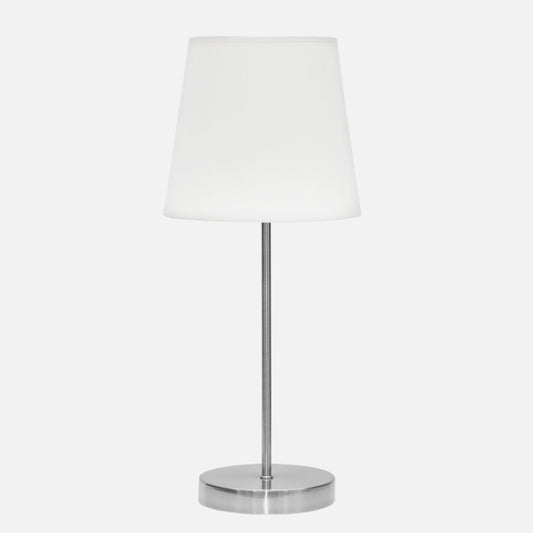 Lámpara de Sobremesa Maldivas 46 cm Níquel y Blanco Fabrilamp - imagen 2 | Fabrilamp / Abrila