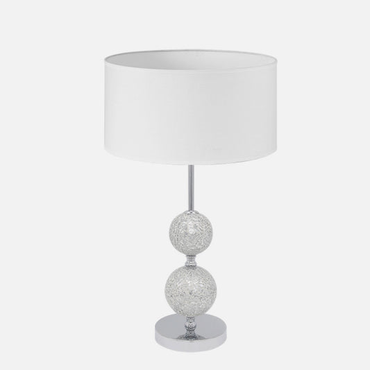 Lámpara de Sobremesa Salaria 35 cm Cromo y Pantalla Blanca Fabrilamp - imagen 2 | Fabrilamp / Abrila