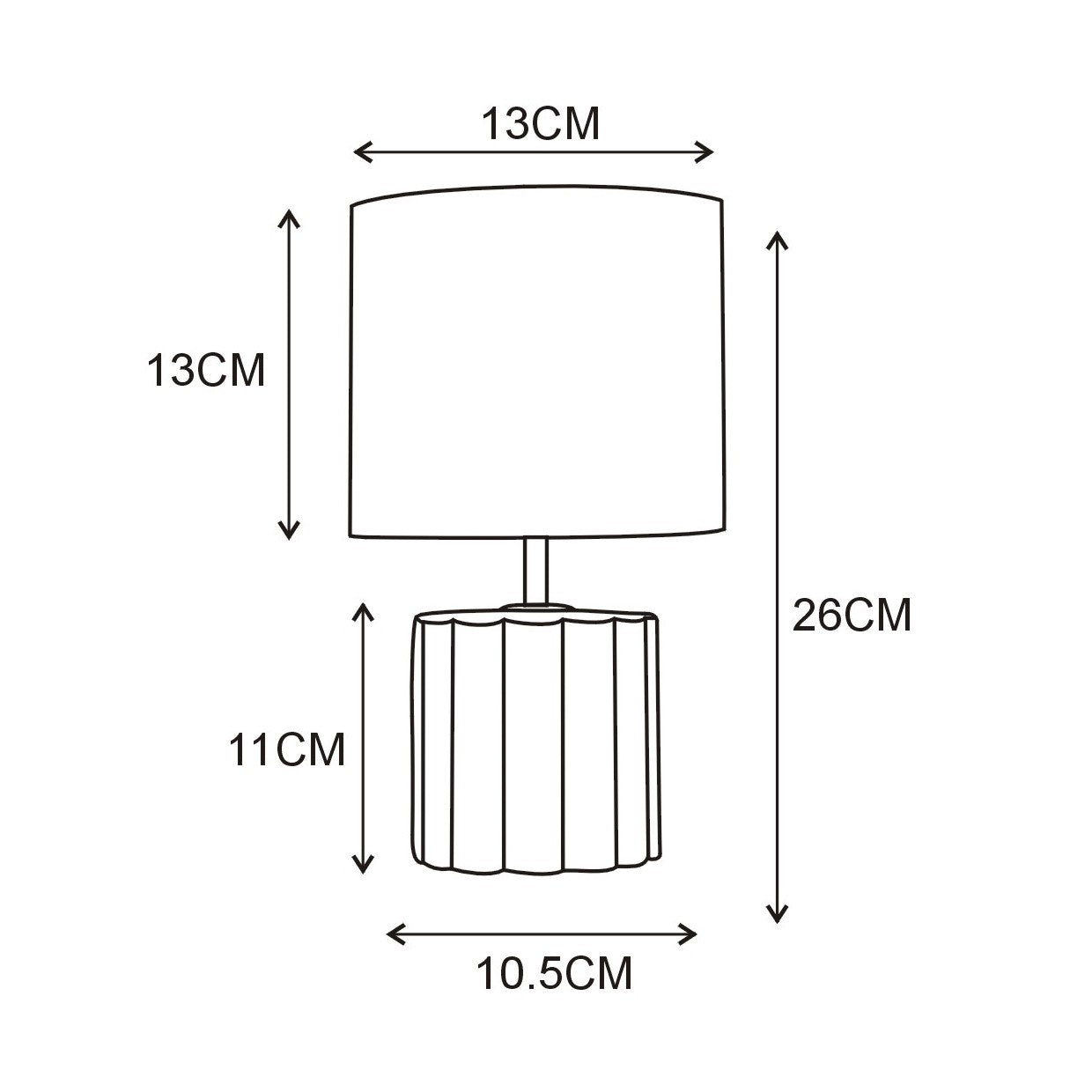Sobremesa Barlow Beige AJP/Alemar (Ref. 11649): Dimensiones detalladas. Iluminación cálida y elegante para tu hogar. Compra en LuzGuru.com