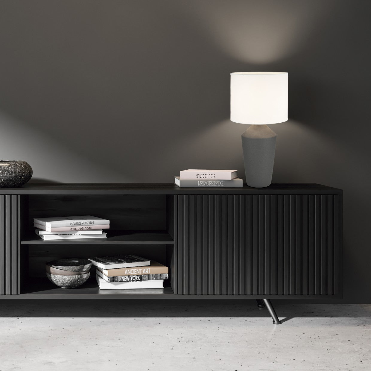 Sobremesa Barron Marrón 60W E-27 AJP/Alemar Ref. 11721 - Medidas de la lámpara. Luzguru.com