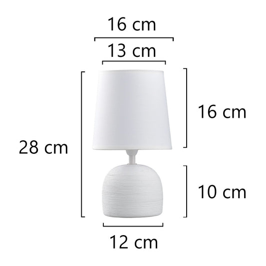 Medidas Sobremesa Baxter Blanca AJP/Alemar Ref. 11377 - LuzGuru.com