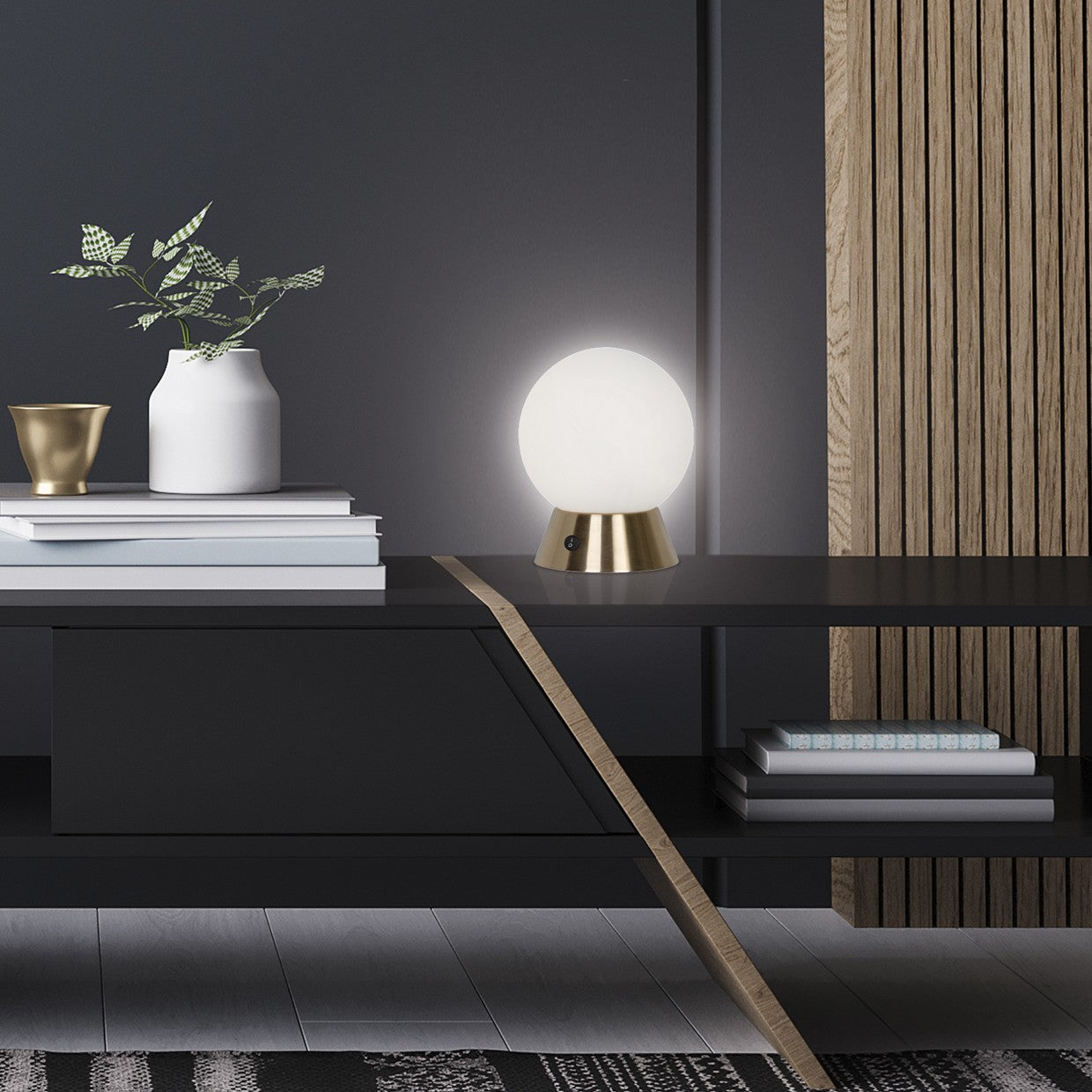 Medidas Sobremesa BEN Cristal Opal Blanca AJP/Alemar Ref. 11134 - luzguru.com