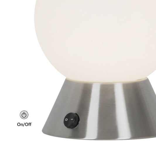 Sobremesa BEN Niquel Opal AJP/Alemar Ref. 11252 - Medidas de la lámpara de sobremesa. Luzguru.com