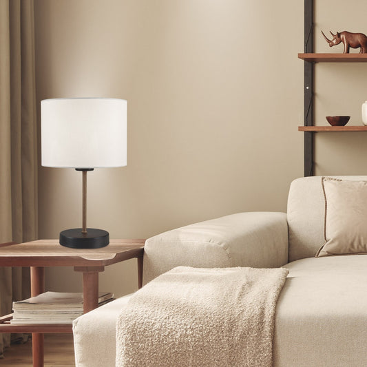 Medidas lámpara sobremesa Berta Negra/Madera AJP Alemar Ref. 60309 - luzguru.com