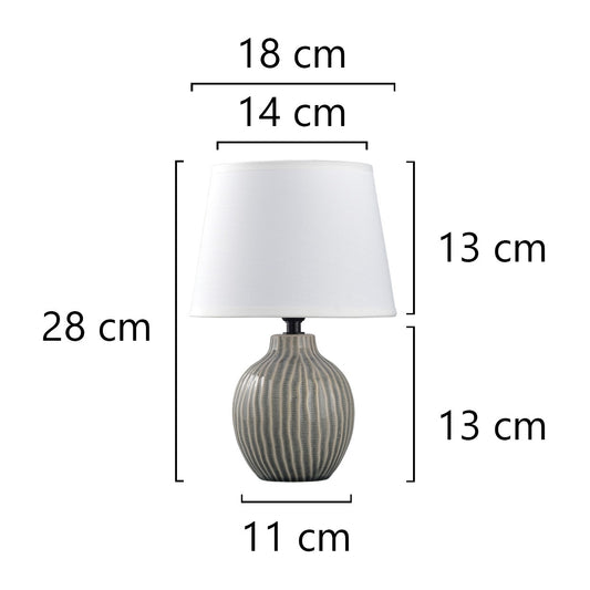 Medidas Sobremesa Cerámica Farlan Gris/Blanco AJP/Alemar Ref. 11364 - LuzGuru