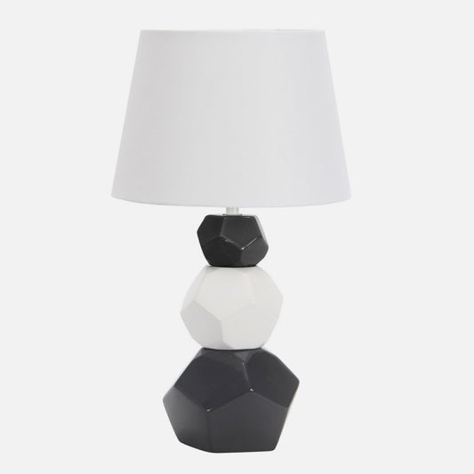 Lámpara de Sobremesa Foz 41 cm Cerámica Blanco y Negro Fabrilamp - imagen 2 | Fabrilamp / Abrila