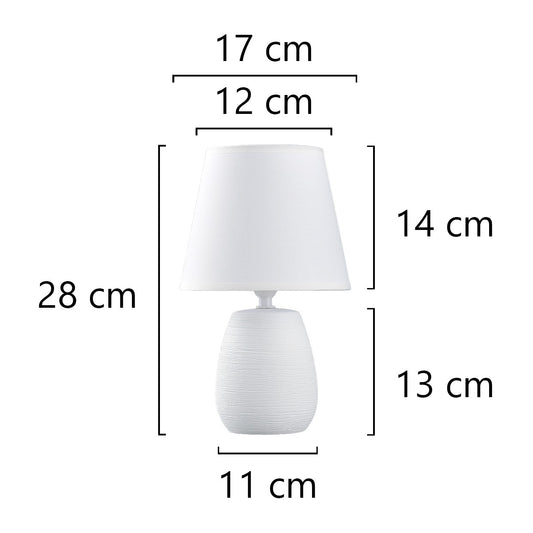 Medidas Sobremesa Cerámica Seneca Blanca AJP/Alemar Ref. 11366 - LuzGuru.com