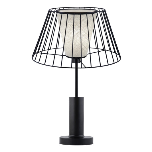 Sobremesa Fedele Negra AJP/Alemar (Ref. 11181) - Medidas detalladas. 1x60W E-27. LuzGuru.com