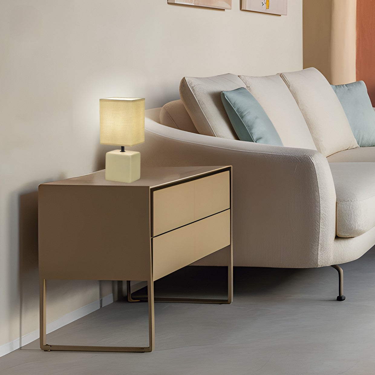 Medidas Sobremesa Glen Amarilla 40W E-14 Ref. 11690 AJP/Alemar - LuzGuru