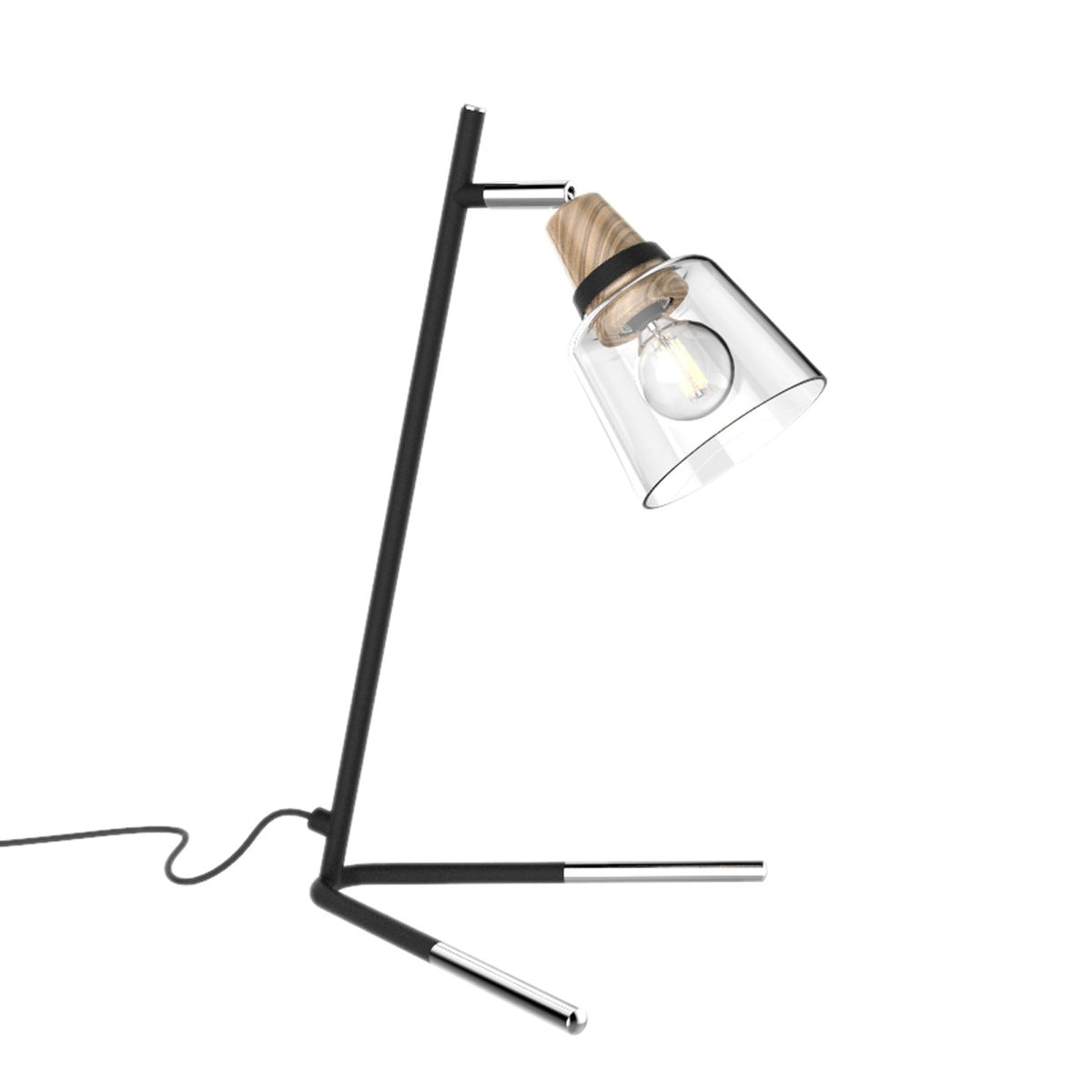 Lámpara de Sobremesa Indigo 35 cm Negro y Madera con Cabezal Orientable AJP - vista principal | AJP / Alemar