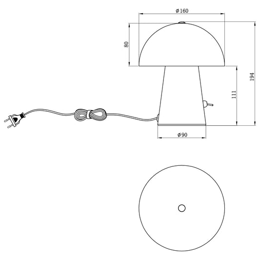 Medidas Sobremesa KENT Blanca AJP/Alemar Ref. 11612 - LuzGuru.com
