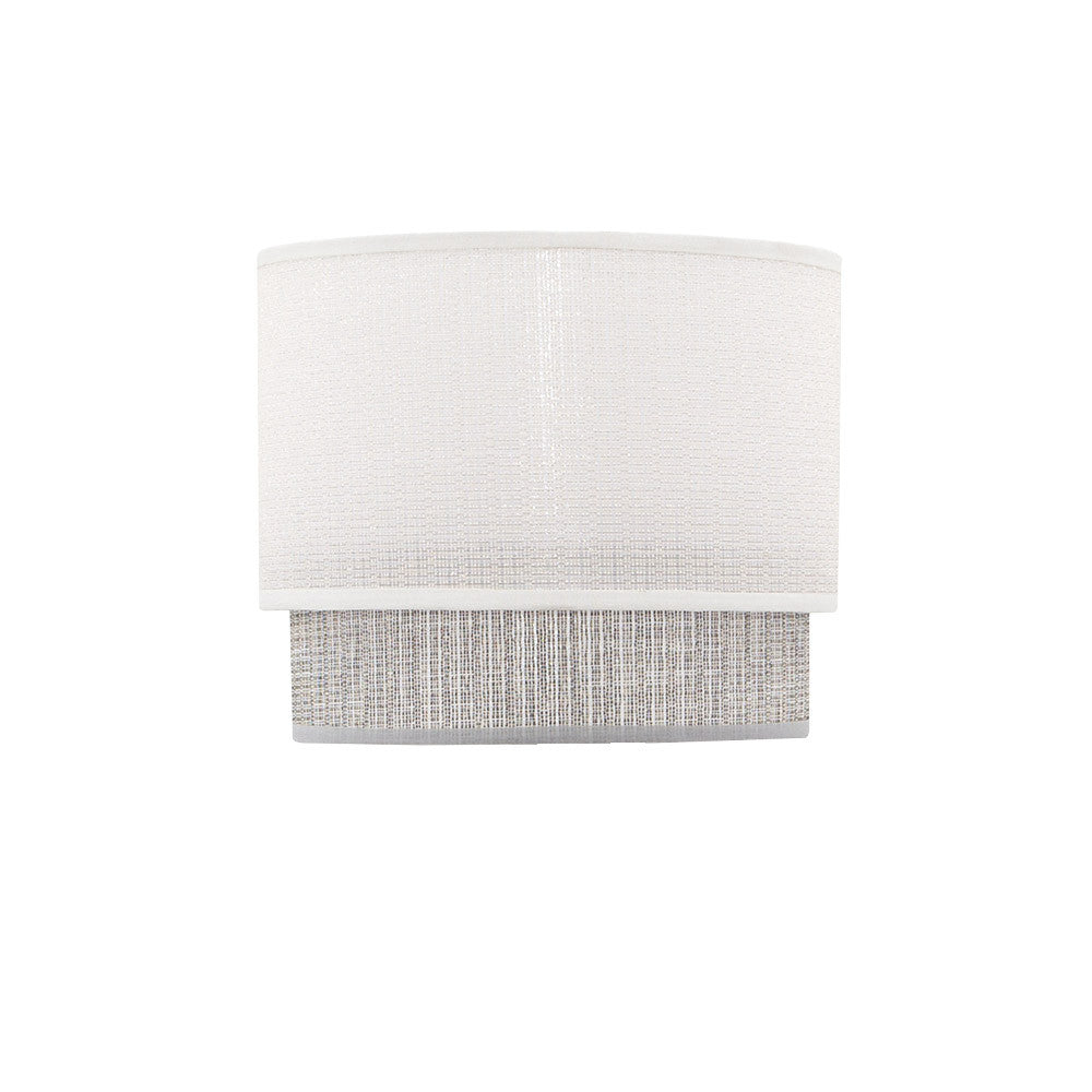Pantalla Kenya Fabrilamp / Abrila textil blanco y gris, ref. 99.PA-111071001