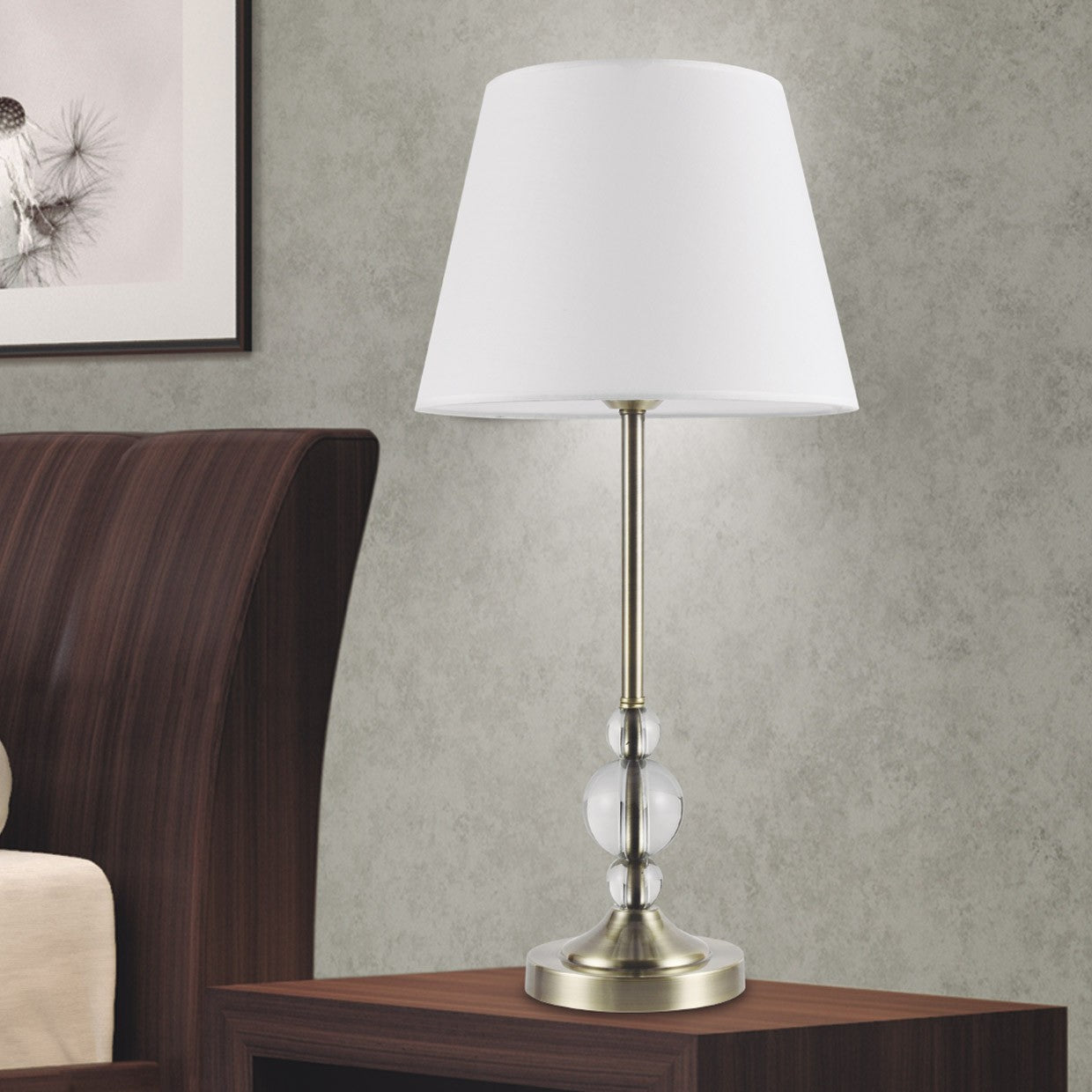 Medidas lámpara sobremesa Marela Cuero AJP/Alemar Ref. 60254. Luzguru.