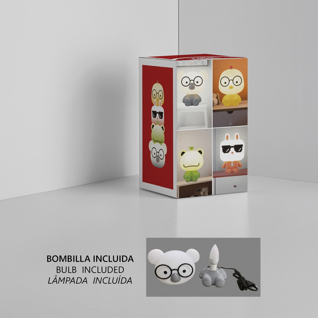 Sobremesa Maskota Koala Gris AJP/Alemar (Ref. 11757): Dimensiones detalladas. Ilumina tu espacio con estilo y modernidad. Compra en luzguru.com