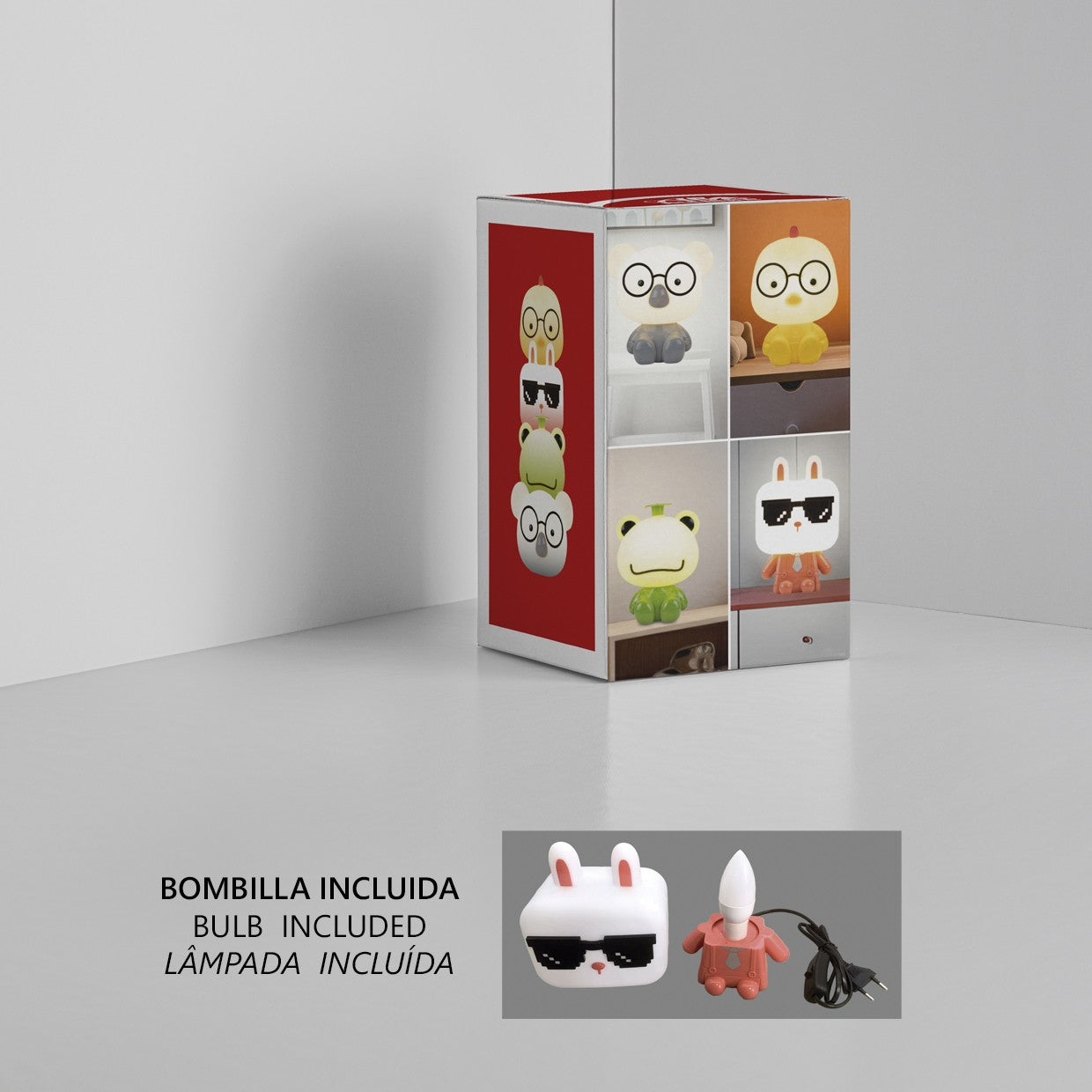 Sobremesa Perro Rojo AJP/Alemar (Ref. 11758): Dimensiones perfectas para la habitación infantil. Iluminación cálida y segura incluida. Compra en luzguru.com