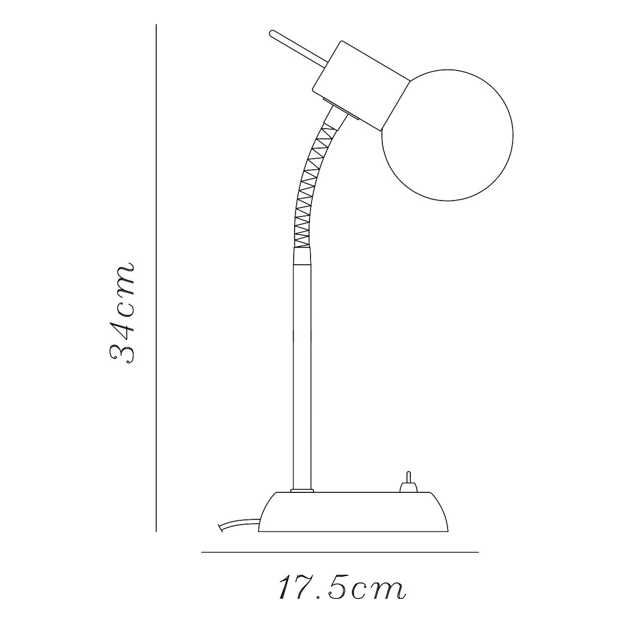 Sobremesa MIGOS Latón AJP/Alemar (Ref. 11584): Dimensiones detalladas. Elegante diseño en metal y cristal. Iluminación sofisticada para tu hogar. Compra en luzguru.com