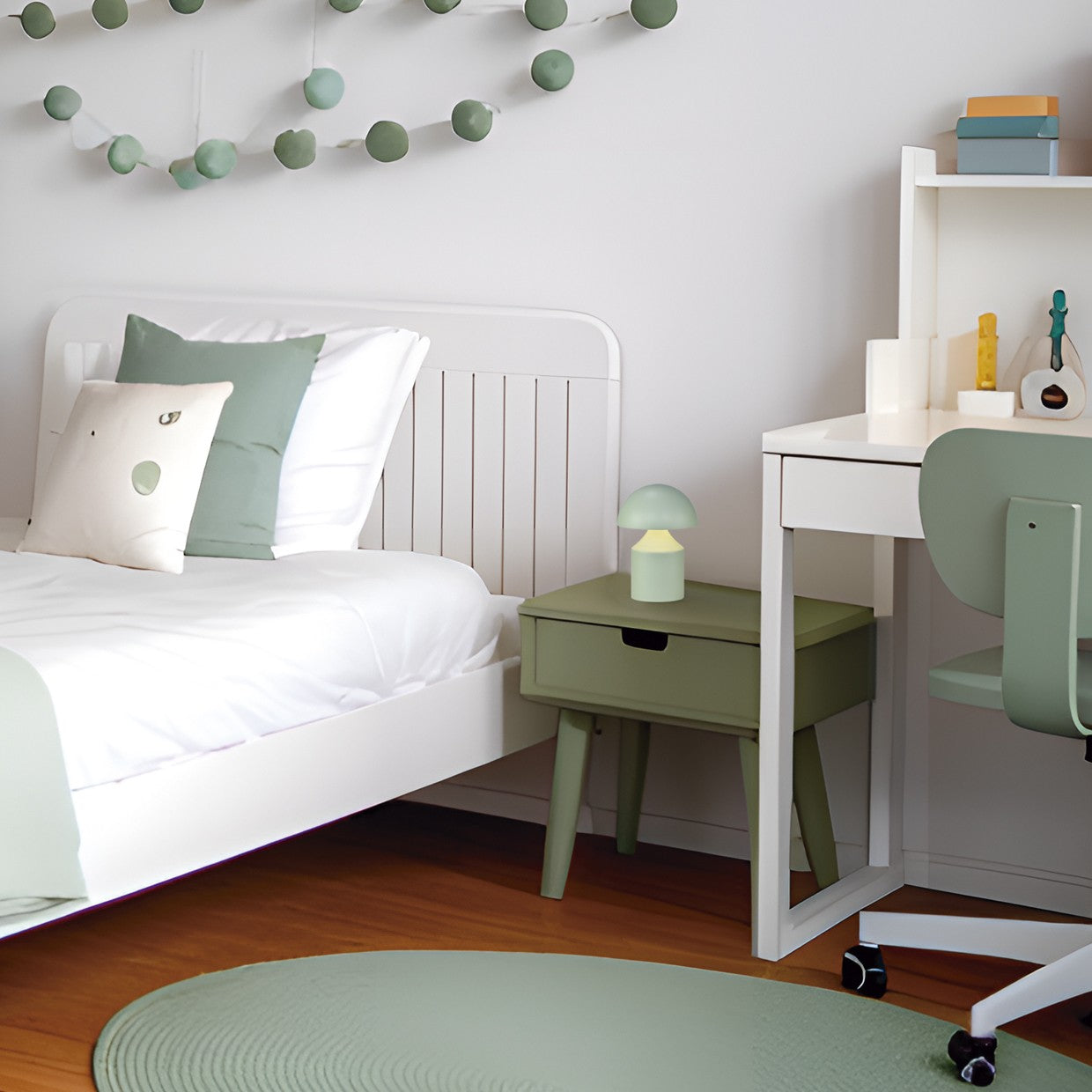 Sobremesa NOMO Verde LED Recargable AJP/Alemar (Ref. 11711) - Dimensiones y medidas. LuzGuru.com