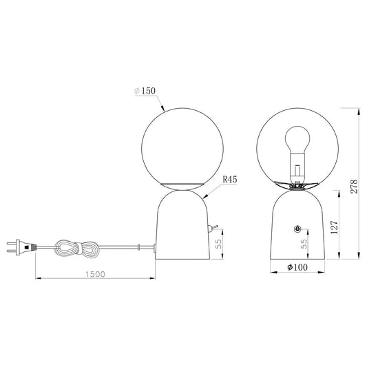 Sobremesa Parma AJP/Alemar 11600 - Medidas: Niquel Satinado - Iluminación elegante - luzguru.com