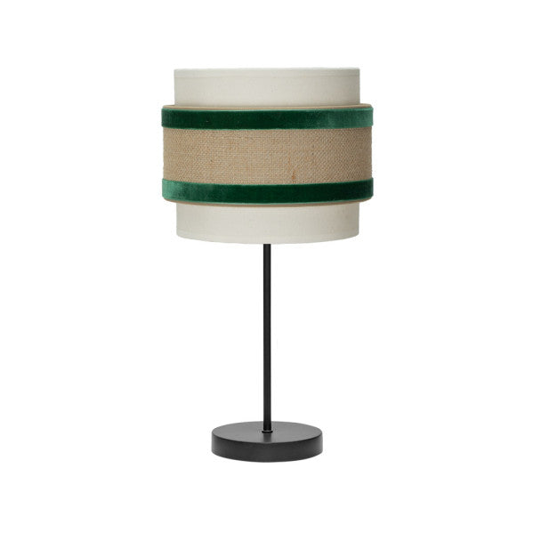 Sobremesa Peq. Cornalina 1x14 Beis/Verde 47x18x18cm - Fabrilamp / Abrila - LUZGURÚ