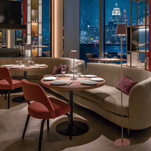 Medidas Sobremesa LED Sunset Marrón AJP/Alemar Ref. 11730 - luzguru.com