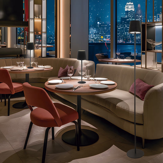 Medidas lámpara sobremesa/pie Sunset LED 5W Negro AJP/Alemar Ref. 11729 - luzguru.com