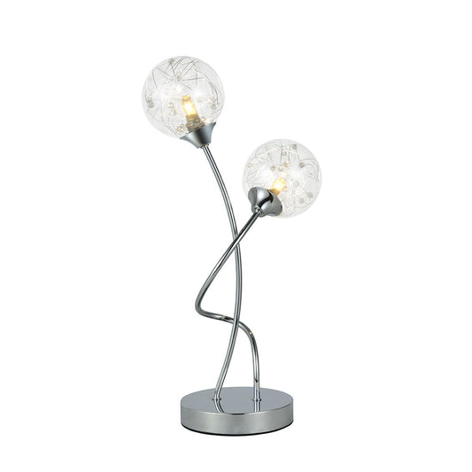 Lámpara Rio De Janeiro fabricada en metal color cromo y cristal transparente