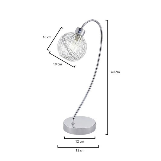 Medidas de la lámpara de sobremesa ROLO Cromo AJP/Alemar (Ref. 10437) - luzguru.com