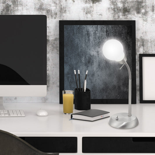 Sobremesa Sique Níquel Satinado AJP/Alemar Ref. 10724 - Medidas lámpara sobremesa diseño único metal y cristal luzguru.com