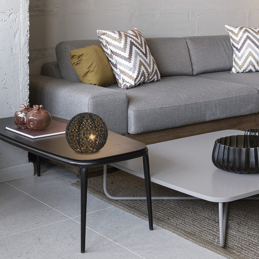 Sobremesa TICAM Negra 28W G-9 AJP/Alemar - Ref. 11391 - Medidas detalladas. LuzGuru.com