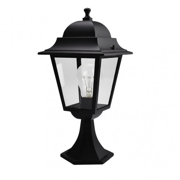 Aplique de Sobremuro Exterior Spica 1xE27 Negro IP44 Fabrilamp - vista principal | Fabrilamp / Abrila · Ref. 149271009