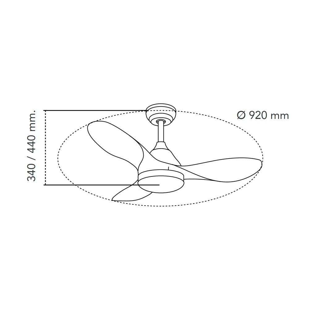 Elegante ventilador negro ideal para habitaciones pequeñas