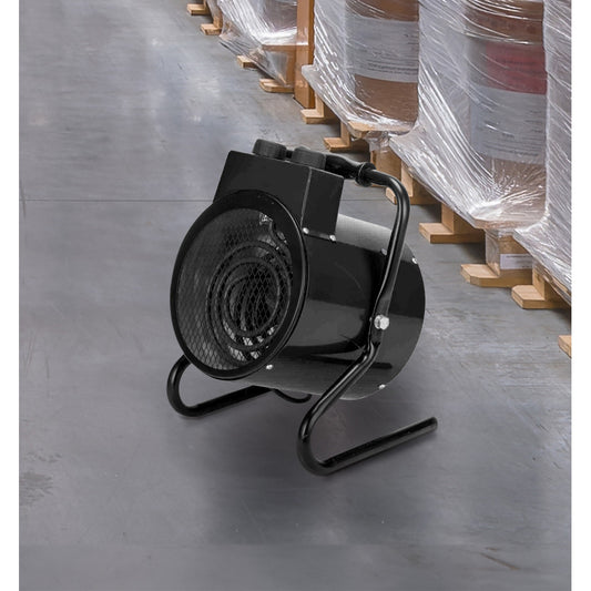 Termoventilador Zenon fabricado en Metal color Negro, ideal para calentar tu taller