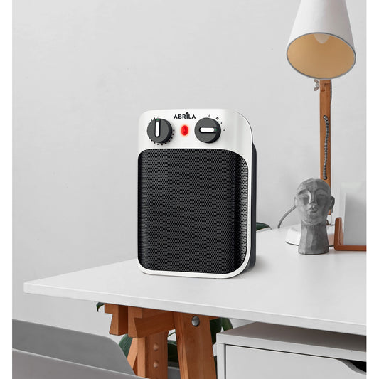 Termoventilador Libia fabricado en ABS color Blanco y Negro