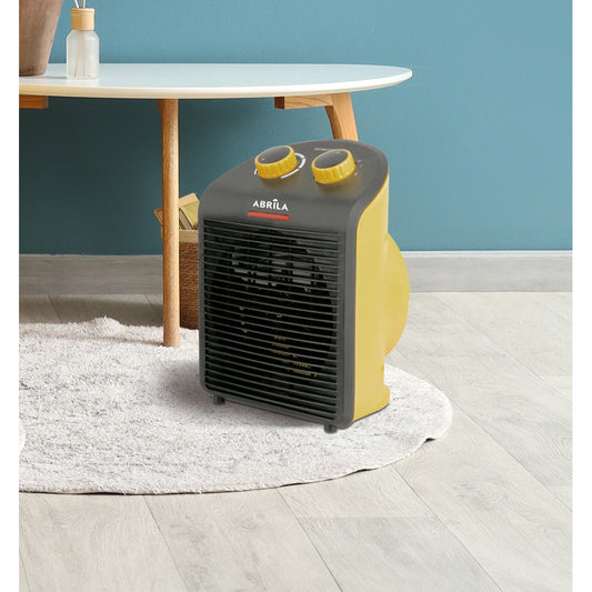 Termoventilador Croacia fabricado en Policarbonato color Amarillo/Negro, ligero y resistente