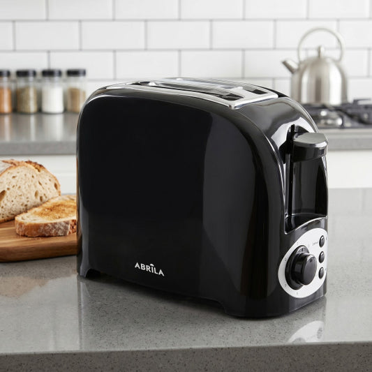 Tostador de Pan Carrion 750 W Negro 2 Ranuras Fabrilamp instalada en ambiente decorativo de salón o dormitorio | Fabrilamp / Abrila