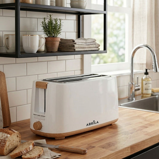 Tostador de Pan Eume 1400 W Blanco y Haya 2 Ranuras Fabrilamp - imagen 2 | Fabrilamp / Abrila