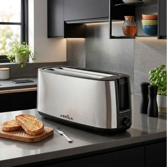 Tostador de Pan Muga 1400 W Negro y Plata con 2 Ranuras Fabrilamp - imagen 2 | Fabrilamp / Abrila